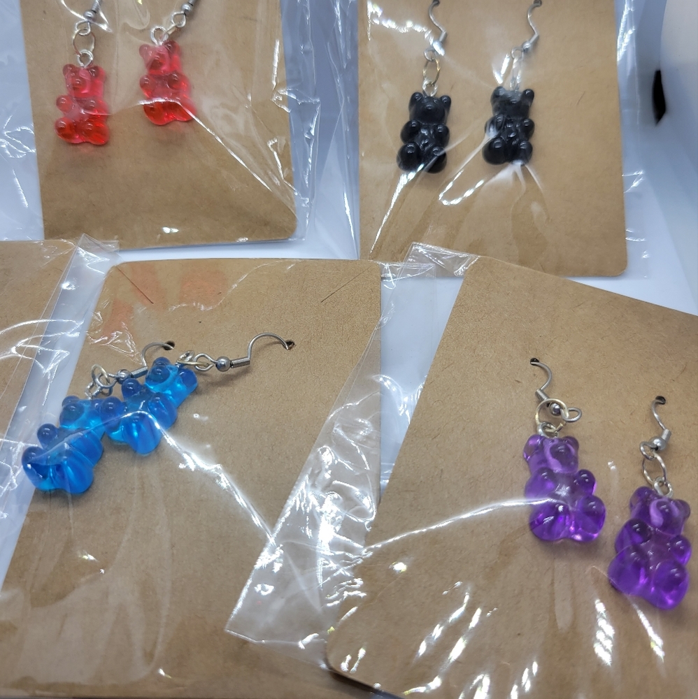 Resin bear earrings